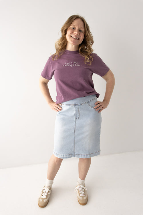 Sara Stretch Denim Skirt