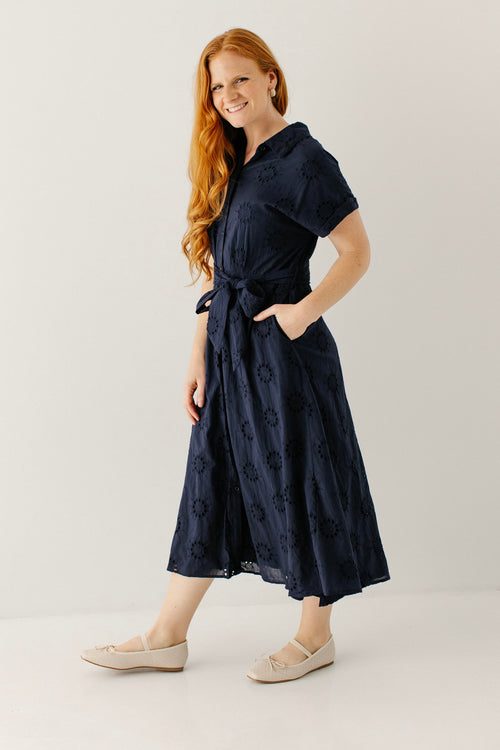 Bedford Eyelet Belted Shirtdress