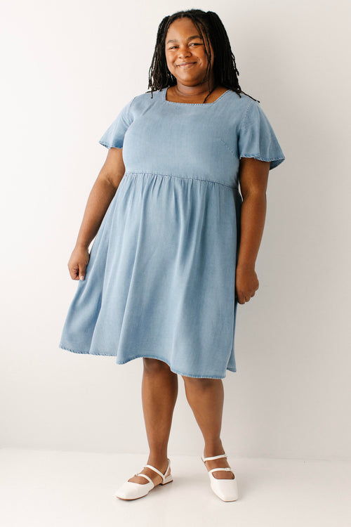 Savannah Square Neck Knee Length Dress