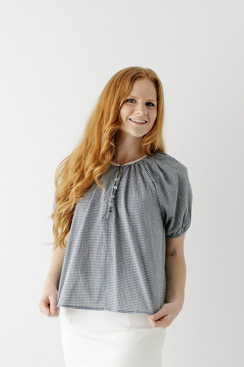 Dorset Gingham Peasant Top